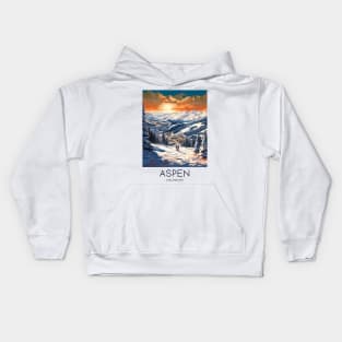 A Pop Art Travel Print of Aspen - Colorado - US Kids Hoodie